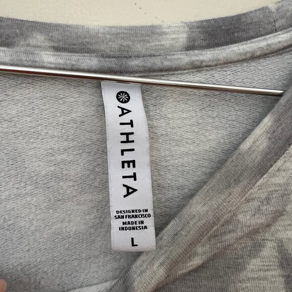 ATHLETA Studio To Street Print Sweatshirt Serene Grey Heather Size L - Picture 7 of 12